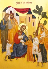 icône de Jésus et les enfants format carte Postale 